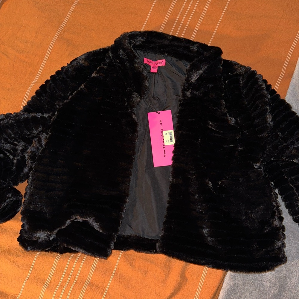 Betsey Johnson faux fur jacket